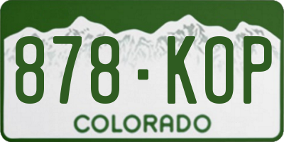 CO license plate 878KOP