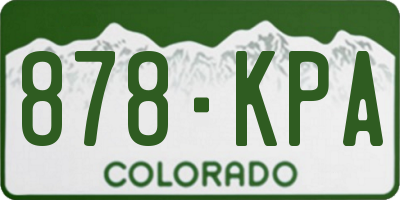 CO license plate 878KPA