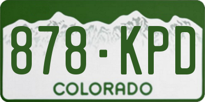 CO license plate 878KPD