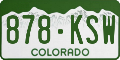 CO license plate 878KSW