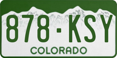 CO license plate 878KSY