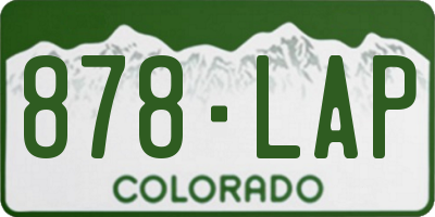 CO license plate 878LAP
