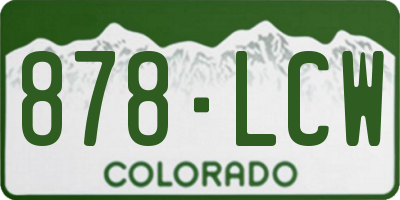 CO license plate 878LCW