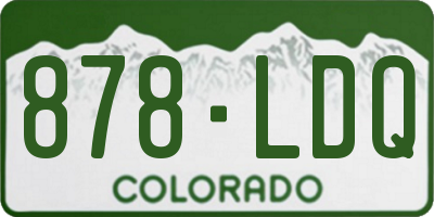 CO license plate 878LDQ