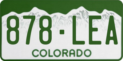 CO license plate 878LEA