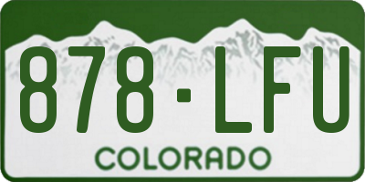 CO license plate 878LFU