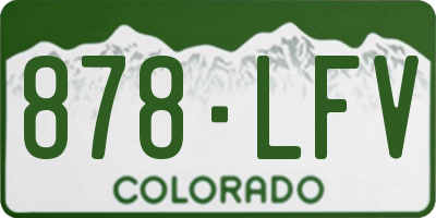 CO license plate 878LFV