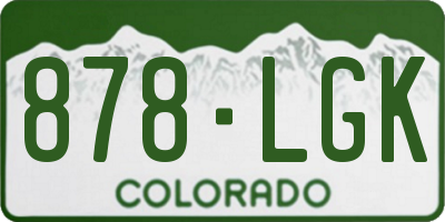 CO license plate 878LGK