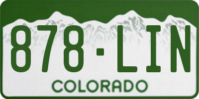 CO license plate 878LIN