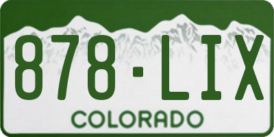 CO license plate 878LIX