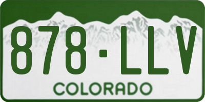 CO license plate 878LLV