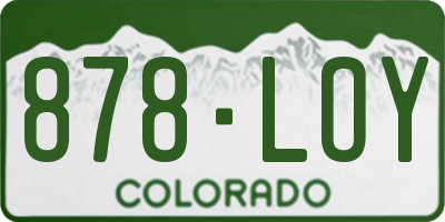 CO license plate 878LOY