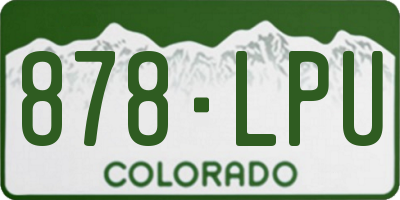 CO license plate 878LPU