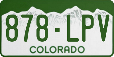 CO license plate 878LPV