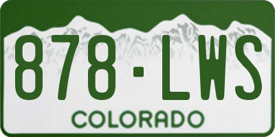 CO license plate 878LWS
