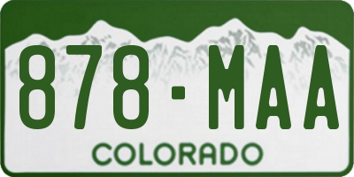 CO license plate 878MAA