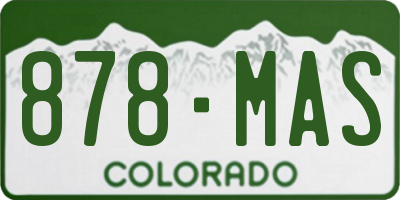 CO license plate 878MAS