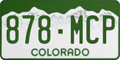 CO license plate 878MCP