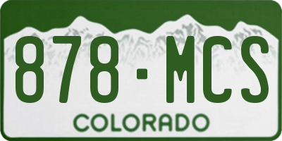CO license plate 878MCS