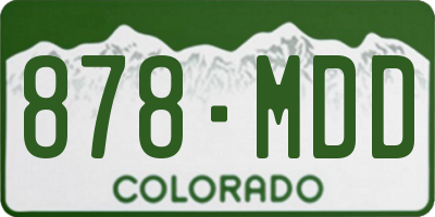 CO license plate 878MDD