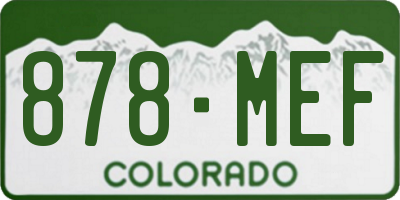CO license plate 878MEF