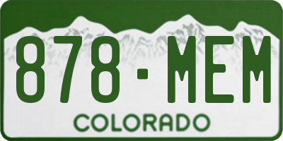 CO license plate 878MEM