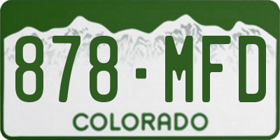 CO license plate 878MFD