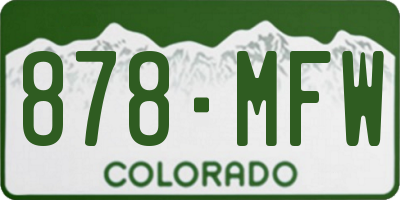 CO license plate 878MFW