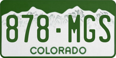 CO license plate 878MGS