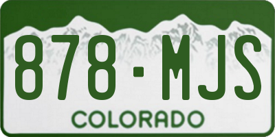 CO license plate 878MJS
