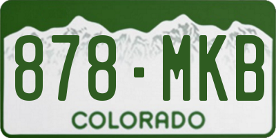 CO license plate 878MKB