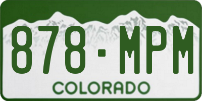 CO license plate 878MPM
