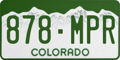 CO license plate 878MPR