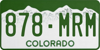 CO license plate 878MRM