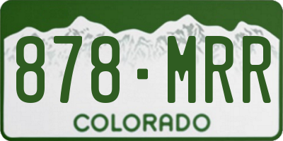 CO license plate 878MRR