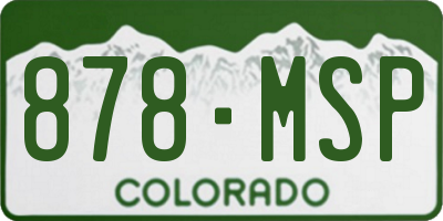 CO license plate 878MSP