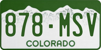 CO license plate 878MSV
