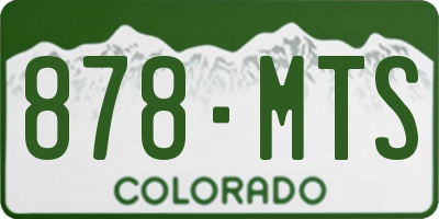 CO license plate 878MTS