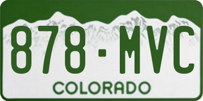 CO license plate 878MVC