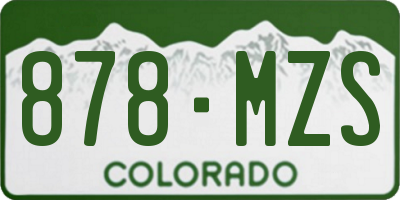 CO license plate 878MZS