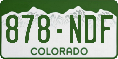 CO license plate 878NDF