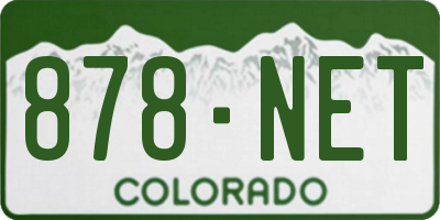 CO license plate 878NET