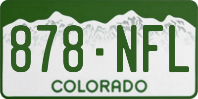 CO license plate 878NFL