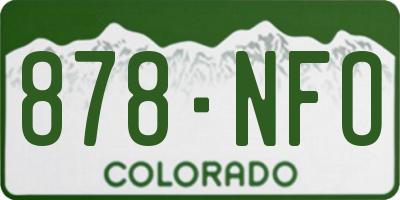 CO license plate 878NFO