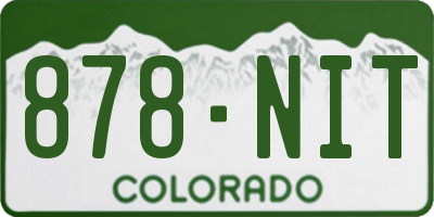 CO license plate 878NIT