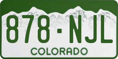 CO license plate 878NJL