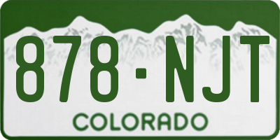 CO license plate 878NJT