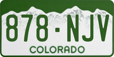 CO license plate 878NJV