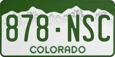 CO license plate 878NSC