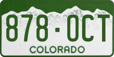 CO license plate 878OCT